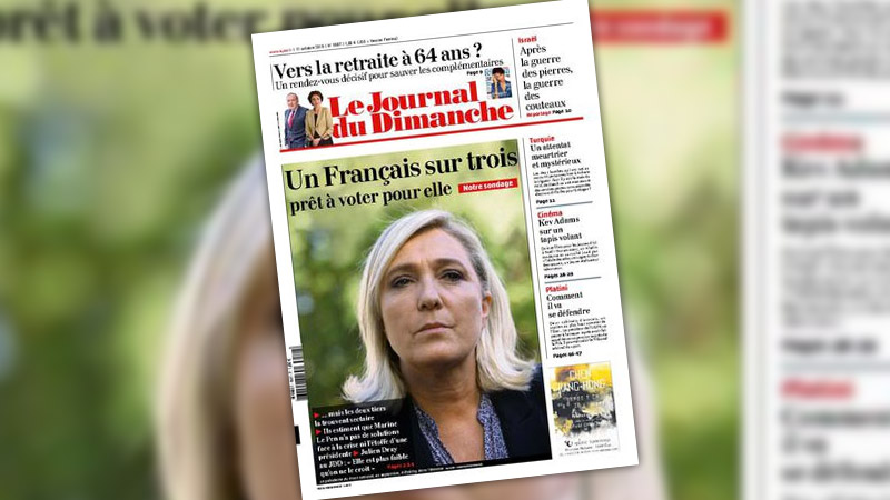 Colère de Lagardère après la une du JDD sur Marine Le Pen