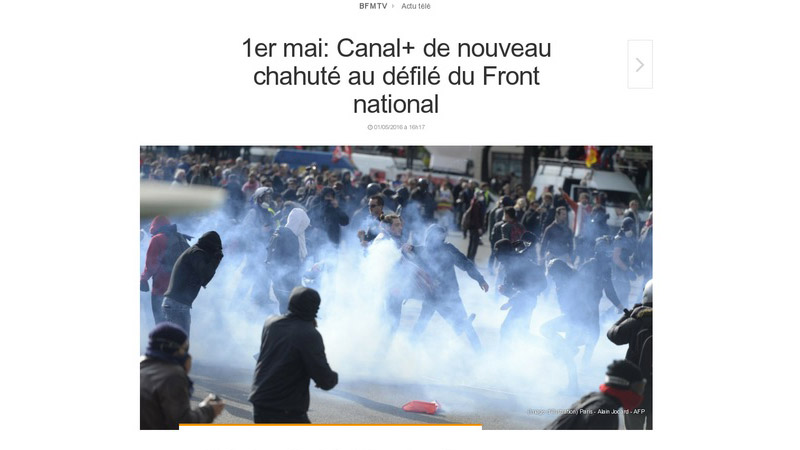 Double manipulation par l’image et par le titre de BFMTV lors du défilé du FN du 1er mai 2016