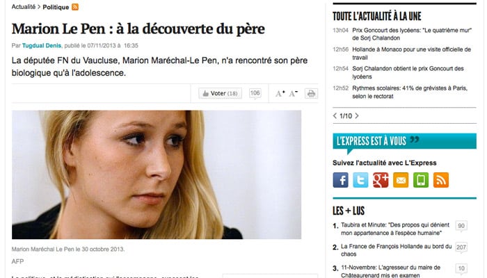 Vie privée de Marion Le Pen : les arroseurs arrosés… | Ojim.fr