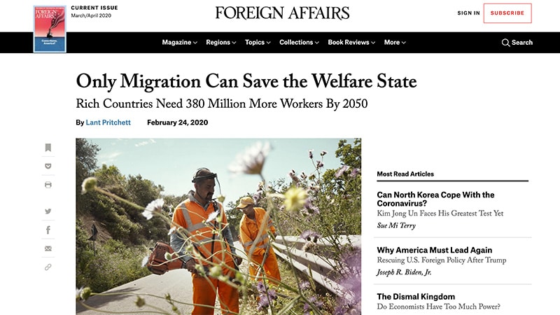 Foreign Affairs : migrants de tous les pays, unissez-vous !